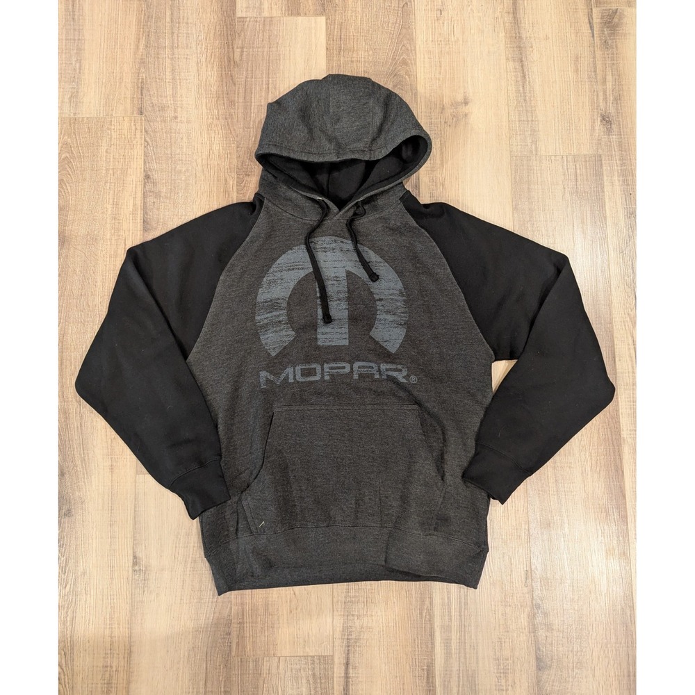 Mopar Hoodie Mens XL Gray Black Raglan Pullover Logo NWT Official Licensed